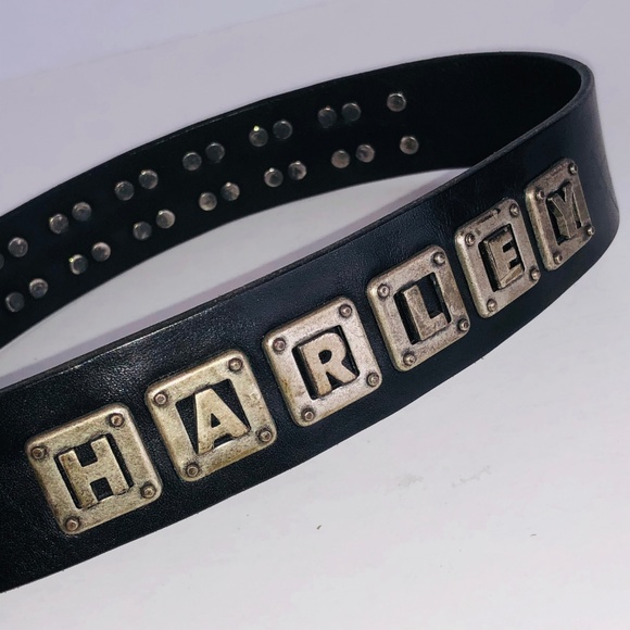 Harley Davidison Black Silver Metal Letters Belt - Picture 4 of 8